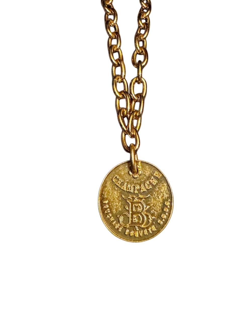 French Champagne Token Pendant Necklace—a Bley Frères reproduction 28mm Necklace